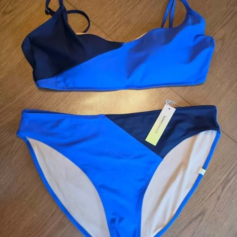 New Summersalt Two-Piece Blue and Navy Bikini Set - Size 14